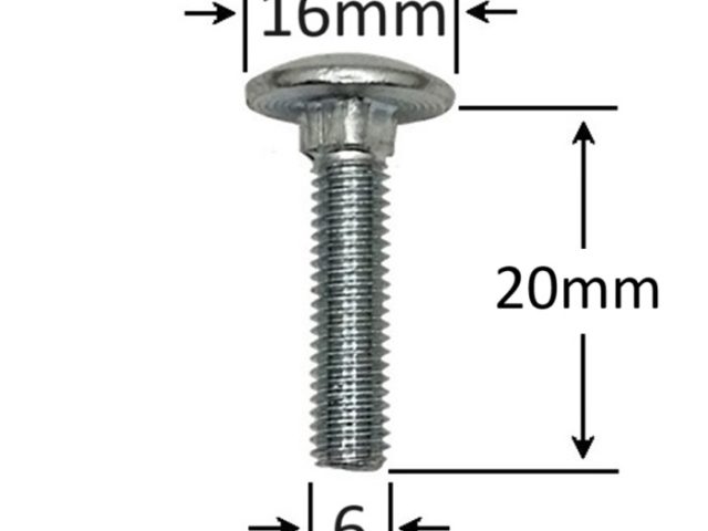 Surub Filet Metric Cap Bombat Torbant M6x20mm DIN 603 Zincat - 200buc/cutie