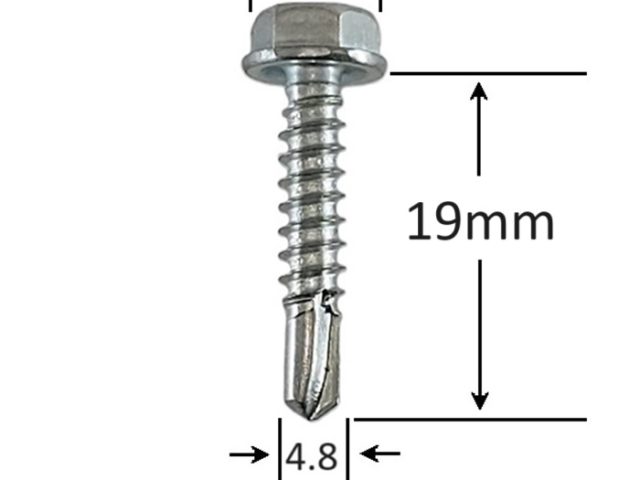 Surub Autoforant Cap Hexagonal 4.8x19mm Zincat DIN 7504K - 250buc/cutie