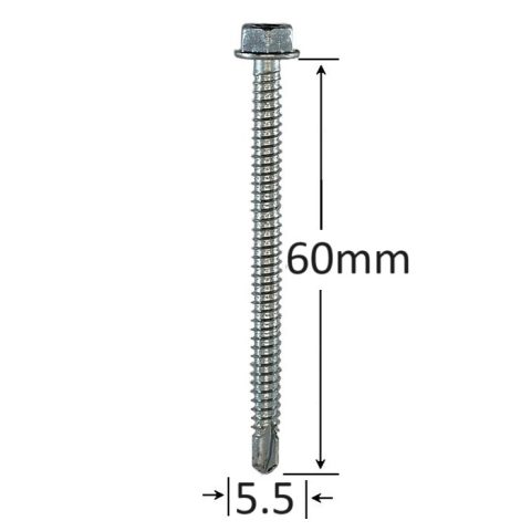 Surub Autoforant Cap Hexagonal 5.5x60mm Zincat DIN 7504K- 100buc/cutie