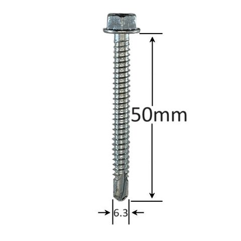 Surub Autoforant Cap Hexagonal 6.3x50mm Zincat DIN 7504K - 100buc/cutie
