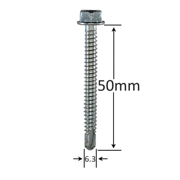 Surub Autoforant Cap Hexagonal 6.3x50mm Zincat a