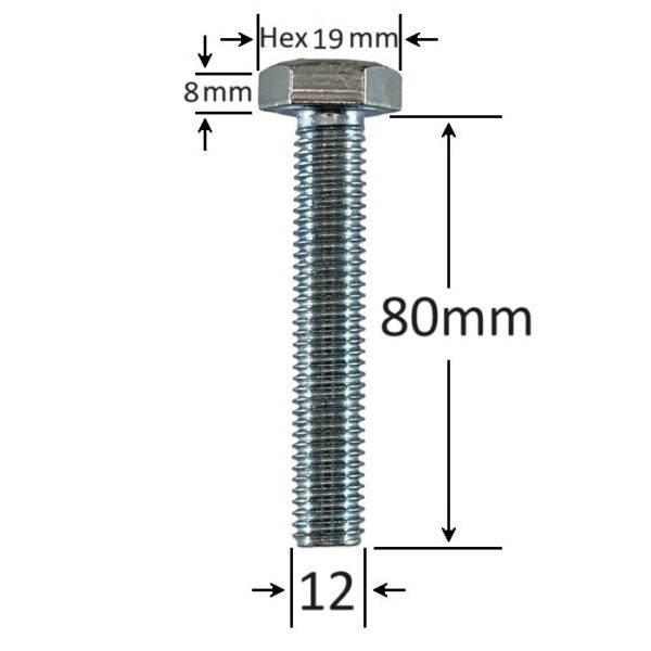 Surub Filet Metric M12x80mm Cap Hexagonal a