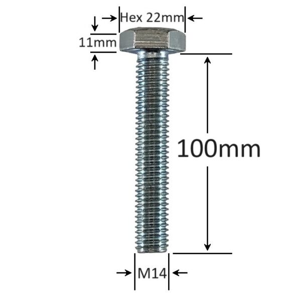 Surub Filet Metric M14x100mm Cap Hexagonal a