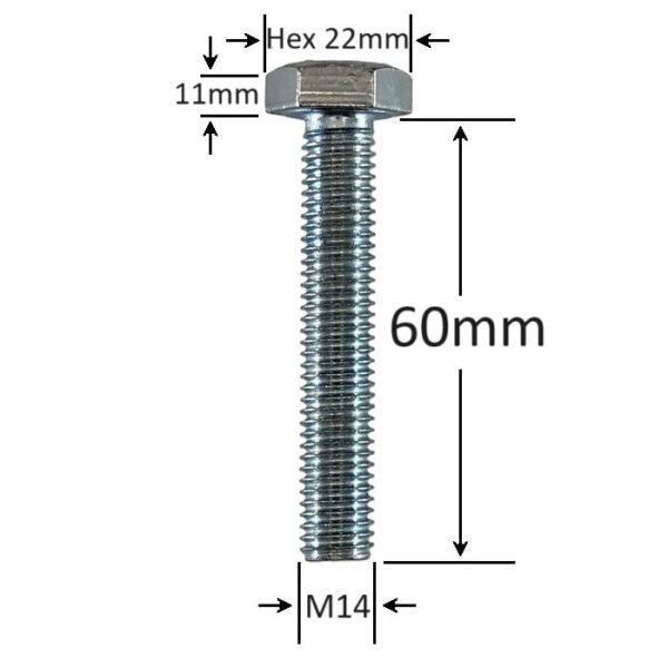 Surub Filet Metric M14x60mm Cap Hexagonal a