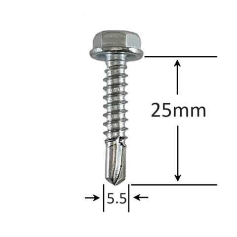 Surub Autoforant Cap Hexagonal 5.5x25mm Zincat DIN 7504K - 250buc/cutie