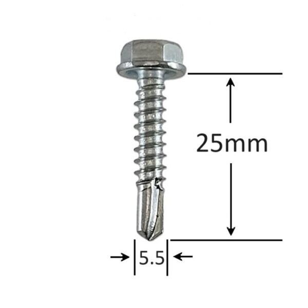 Autoforant Cap Hexagonal 5.5x25mm Zincat a