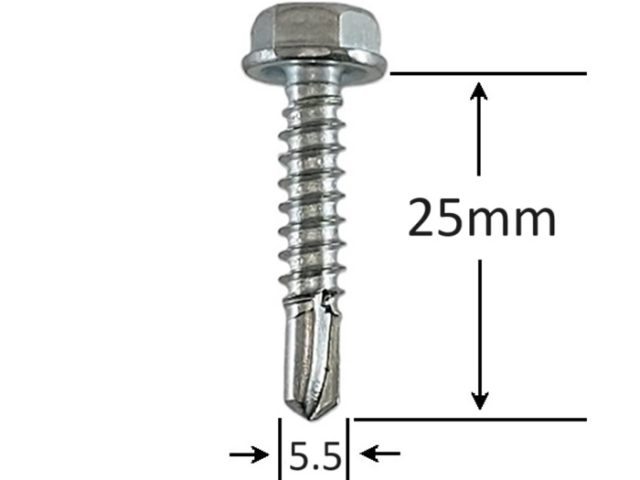 Surub Autoforant Cap Hexagonal 5.5x25mm Zincat DIN 7504K - 250buc/cutie