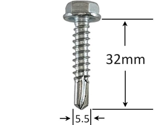 Surub Autoforant Cap Hexagonal 5.5x32mm Zincat DIN 7504K - 200buc/cutie
