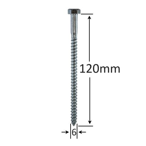 Holsurub Lemn Cap Hexagonal 6x120mm DIN 571 - 100buc/cutie
