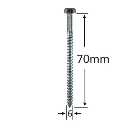 Holsurub Lemn Cap Hexagonal 6x70mm DIN 571 - 100buc/cutie