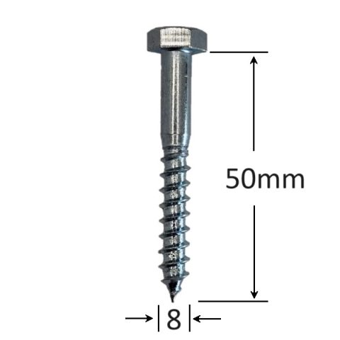 Holsurub Lemn Cap Hexagonal 8x50mm DIN 571 - 100buc/cutie
