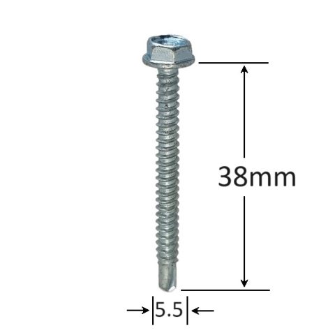 Surub Autoforant Cap Hexagonal 5.5x38mm Zincat DIN 7504K - 100buc/cutie