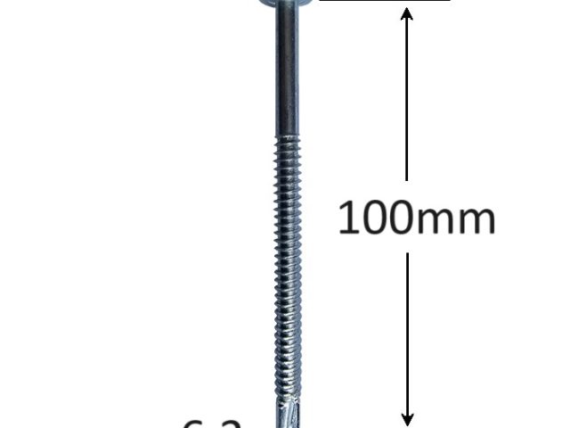 Surub Autoforant Cap Hexagonal 6.3x100mm Zincat DIN 7504K Partial Filetat - 100buc/cutie