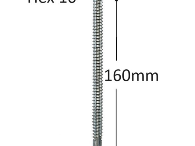 Surub Autoforant Cap Hexagonal 6.3x160mm Zincat DIN 7504K- 50buc/cutie