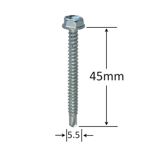 Surub Autoforant Cap Hexagonal 5.5x45mm Zincat DIN 7504K - 100buc/cutie