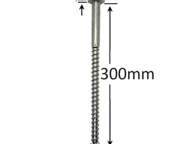 Holsurub Lemn Cap Hexagonal 10x300mm DIN 571 - 25buc/cutie