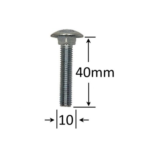 Surub Filet Metric Cap Bombat Torbant M10x40mm DIN 603 Zincat - 50buc/cutie
