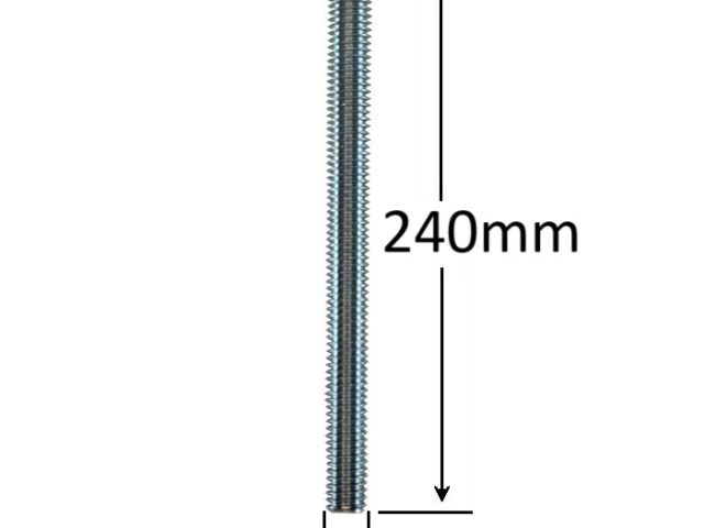 Surub Filet Metric Cap Bombat Torbant M8x240mm DIN 603 Zincat - 50buc/cutie