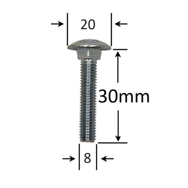 Surub Filet Metric Cap Bombat Torbant M8x30 a