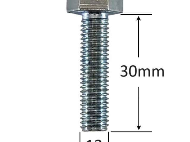 Surub Filet Metric M12x30mm Cap Hexagonal DIN 933 Gr.8.8 Zincat - 50buc/cutie