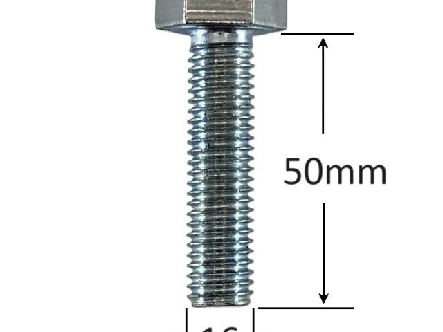 Surub Filet Metric M16x50mm Cap Hexagonal DIN 933 Gr.8.8 Zincat - 20buc/cutie