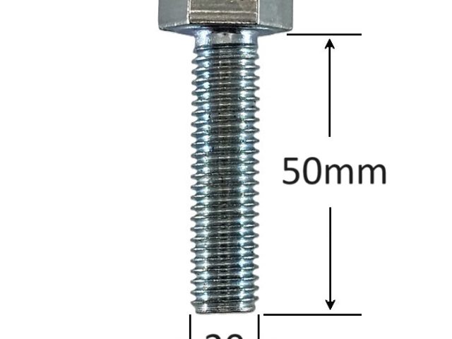 Surub Filet Metric M20x50mm Cap Hexagonal DIN 933 Gr.8.8 Zincat - 25buc/cutie