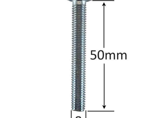 Surub Filet Metric M8x50mm Cap Hexagonal DIN 933 Gr.8.8 Zincat - 50buc/cutie