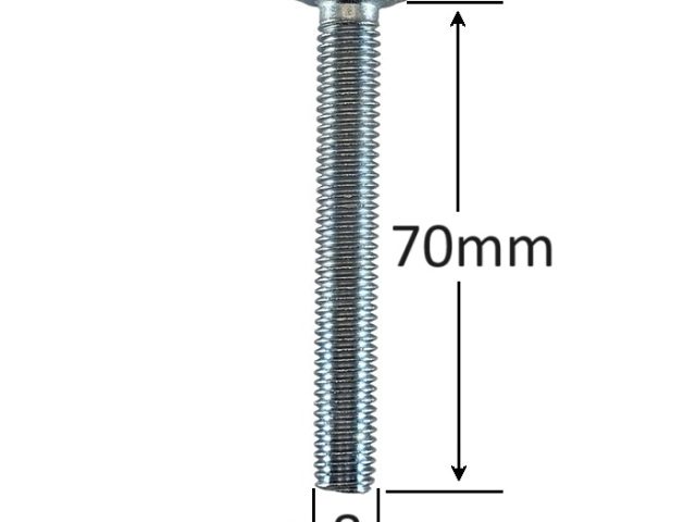 Surub Filet Metric M8x70mm Cap Hexagonal DIN 933 Gr.8.8 Zincat - 50buc/cutie