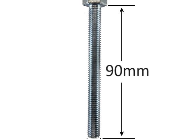 Surub Filet Metric M8x90mm Cap Hexagonal DIN 933 Gr.8.8 Zincat - 50buc/cutie