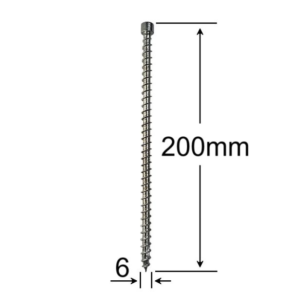 Surub Lemn Cap Cilindric 6x200 aa