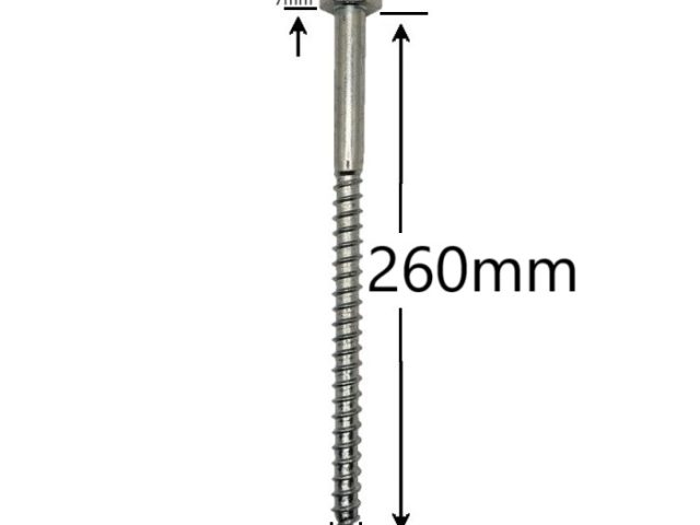 Holsurub Lemn Cap Hexagonal 10x260mm DIN 571 - 25buc/cutie