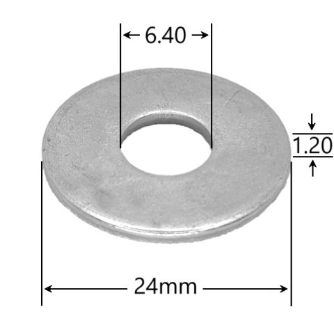 Saiba Plata Speciala M6x24x1.2mm DIN 522 Zincata - 500buc/cutie