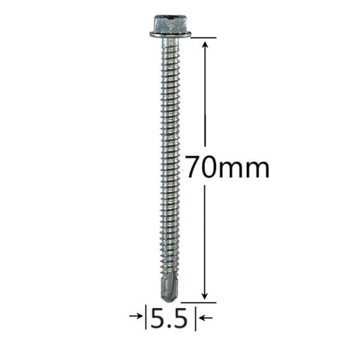 Surub Autoforant Cap Hexagonal 5.5x70mm Zincat DIN 7504K - 100buc/cutie