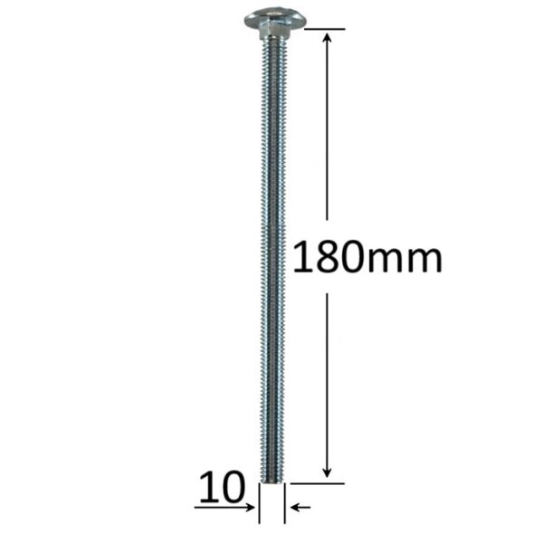 Surub Filet Metric Cap Bombat Torbant M10x180 a