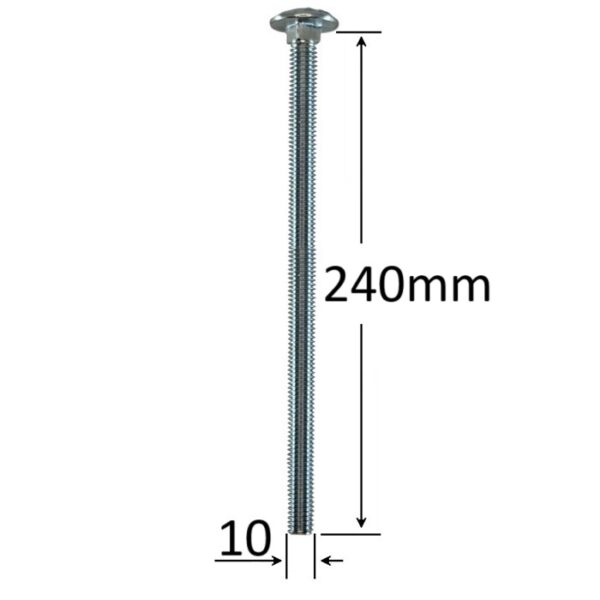 Surub Filet Metric Cap Bombat Torbant M10x240 a