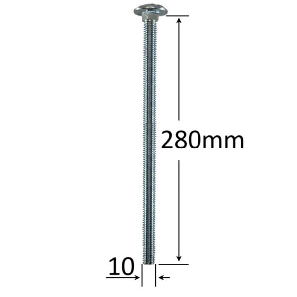 Surub Filet Metric Cap Bombat Torbant M10x280 a