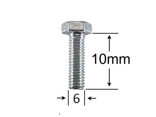 Surub Filet Metric M6x10mm Cap Hexagonal DIN 933 Gr.8.8 Zincat - 250buc/cutie