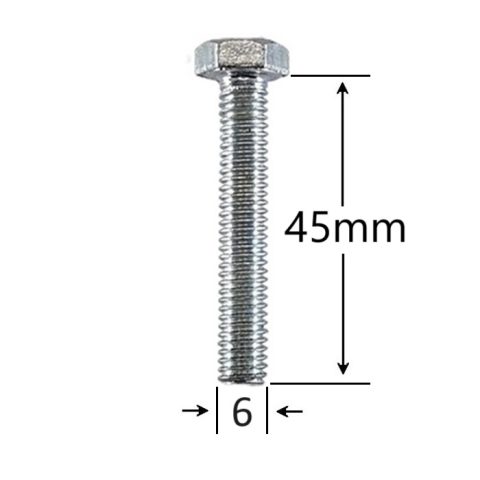 Surub Filet Metric M6x45mm Cap Hexagonal DIN 933 Gr.8.8 Zincat - 100buc/cutie