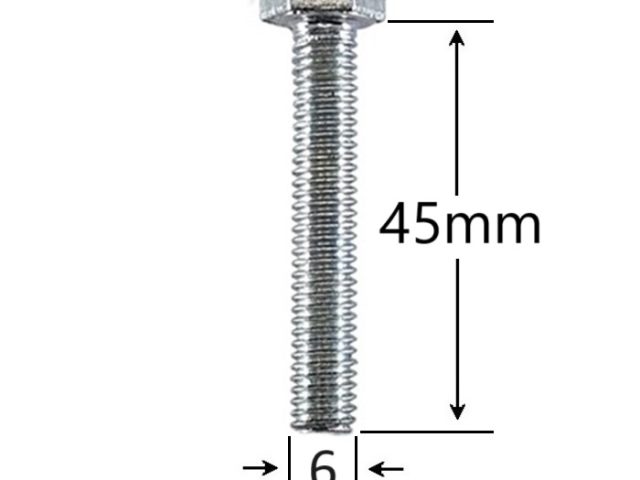 Surub Filet Metric M6x45mm Cap Hexagonal DIN 933 Gr.8.8 Zincat - 100buc/cutie