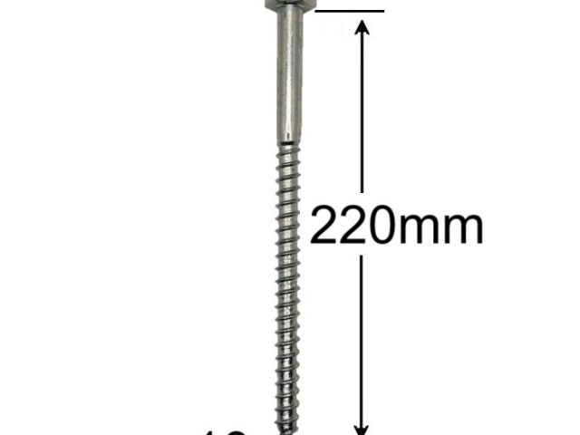 Holsurub Lemn Cap Hexagonal 10x220mm DIN 571 - 25buc/cutie