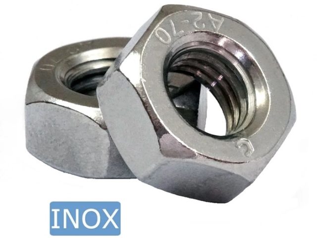 Piulita Inox M8 Hexagonala DIN 934 A2 - 100buc/cutie