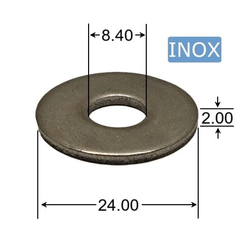Saiba Plata Inox M8x24x2mm DIN 9021 - 100buc/cutie