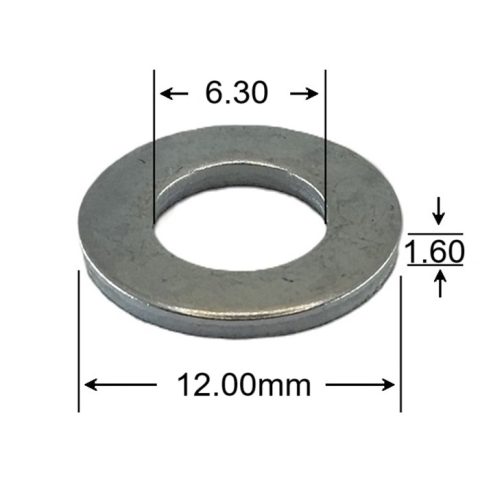 Saiba Plata M6x12x1.6mm DIN125 Zincata - 1000buc/cutie