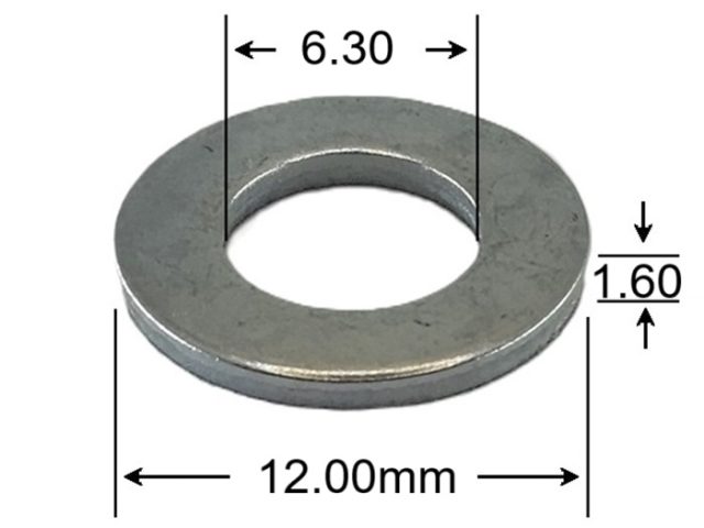 Saiba Plata M6x12x1.6mm DIN125 Zincata - 1000buc/cutie