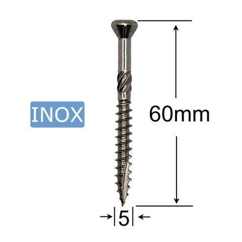Surub Dulgherie Inox 5x60mm Cap Inecat Torx TX25 - 200buc/cutie
