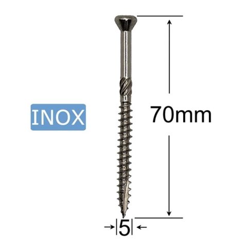 Surub Dulgherie Inox 5x70mm Cap Inecat Torx TX25 - 100buc/cutie