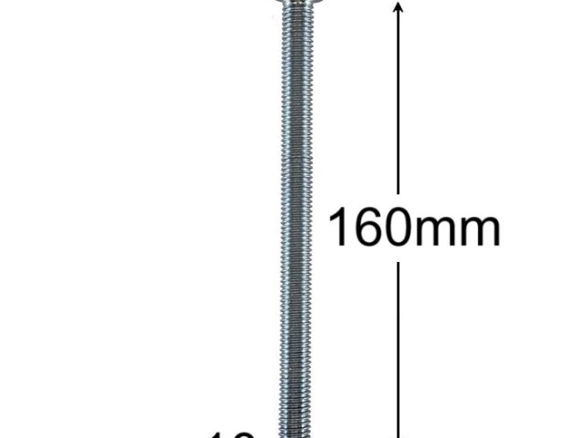 Surub Filet Metric M10x160mm Cap Hexagonal DIN 933 Gr.8.8 Zincat - 25buc/cutie