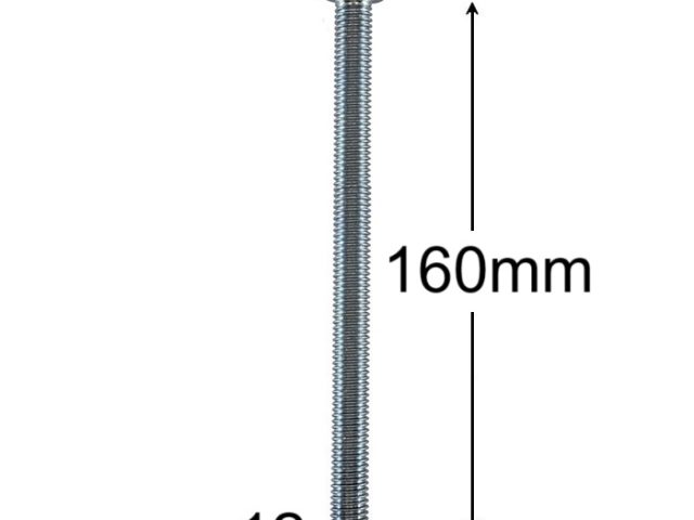 Surub Filet Metric M12x160mm Cap Hexagonal DIN 933 Gr.8.8 Zincat - 10buc/cutie