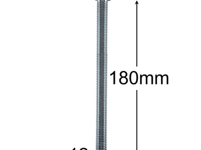 Surub Filet Metric M12x180mm Cap Hexagonal DIN 933 Gr.8.8 Zincat - 10buc/cutie