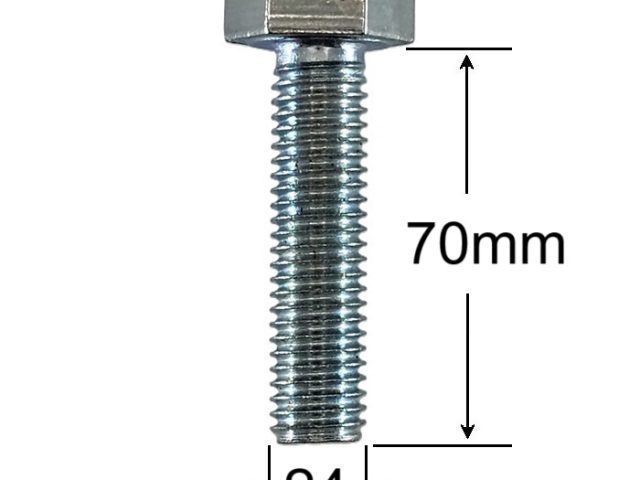 Surub Filet Metric M24x70mm Cap Hexagonal DIN 933 Gr.8.8 Zincat - 10buc/cutie